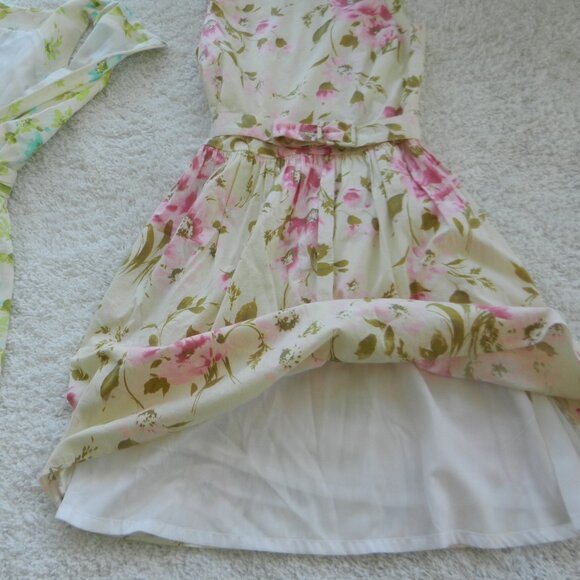 Summer sleeveless floral dress:  size 2, all cotton, fully lined - Picture 4 of 5